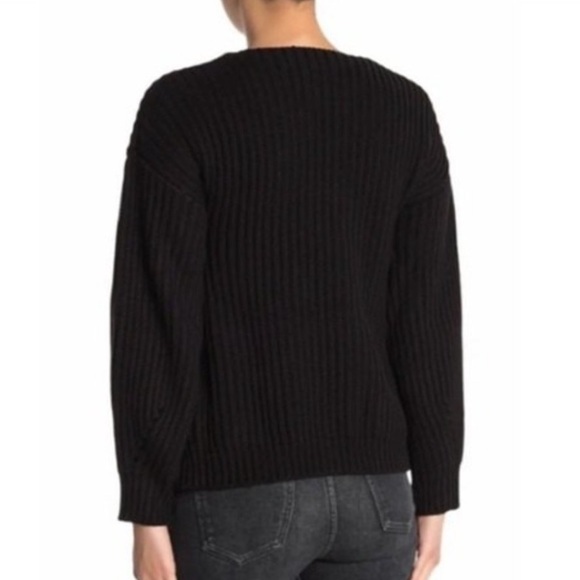 NWT Nordstrom Code x Mode Black Ribbed Cardigan w/ Dolman Sleeve, Various Sizes - Picture 6 of 10